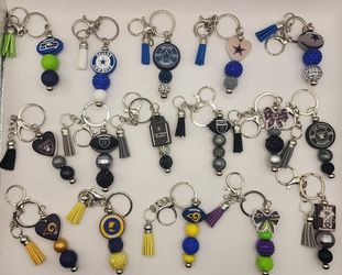 🏈 NFL Team Inspired Silicone Beaded Keychains (PICK UP ONLY NE 93306)