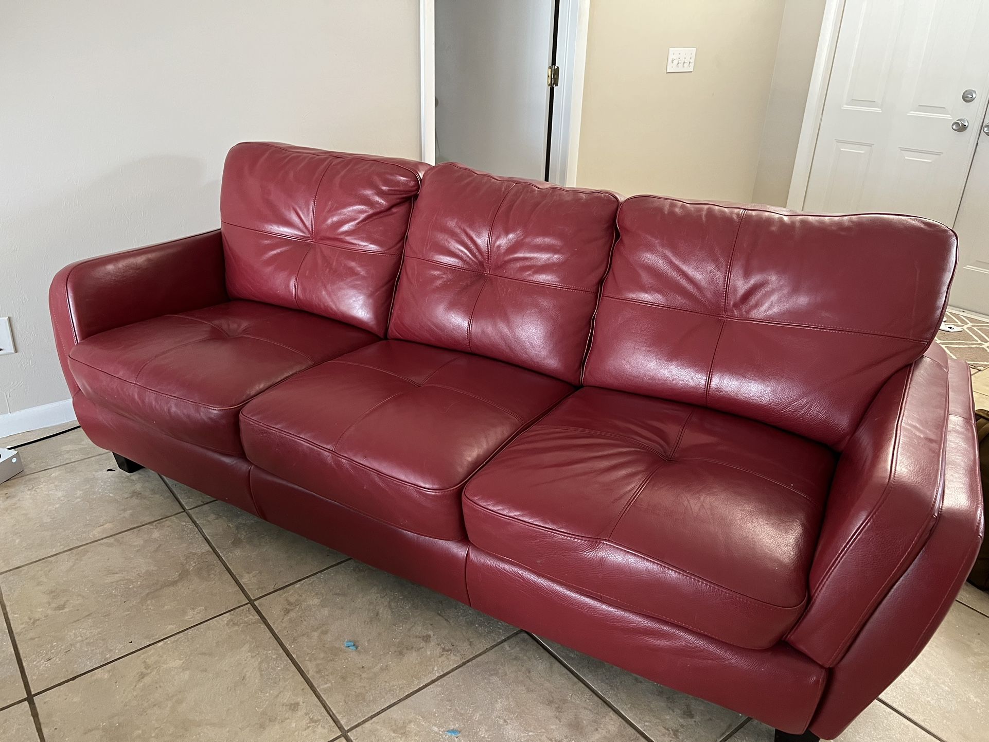 Cindy Crawford At Home 100% Leather Couch And Loveseat