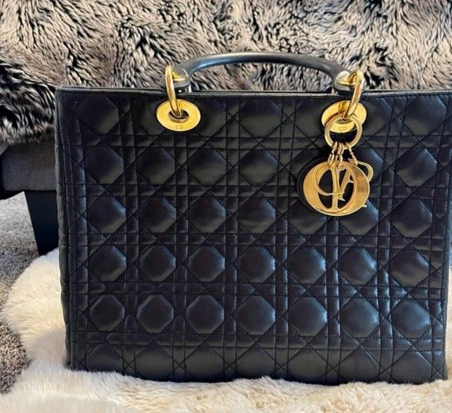 Dior Black Leather purses and handbag