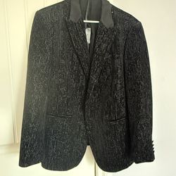 Men’s black velvet party coat/ prom suit