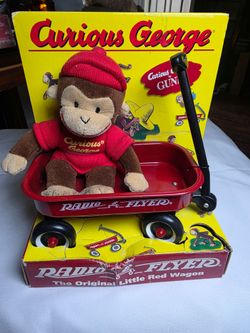 Curious George Plush with Radio Flyer Mini Wagon