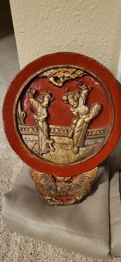 Antique Chinese Wood Carved Wall Hanging Piece