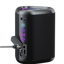 Portable Bluetooth Speaker with Lights,15W Loud Stereo Sound, All Day Playtime, TWS Pairing, BT5.3, Home/Party/Outdoor/Beach (Black)