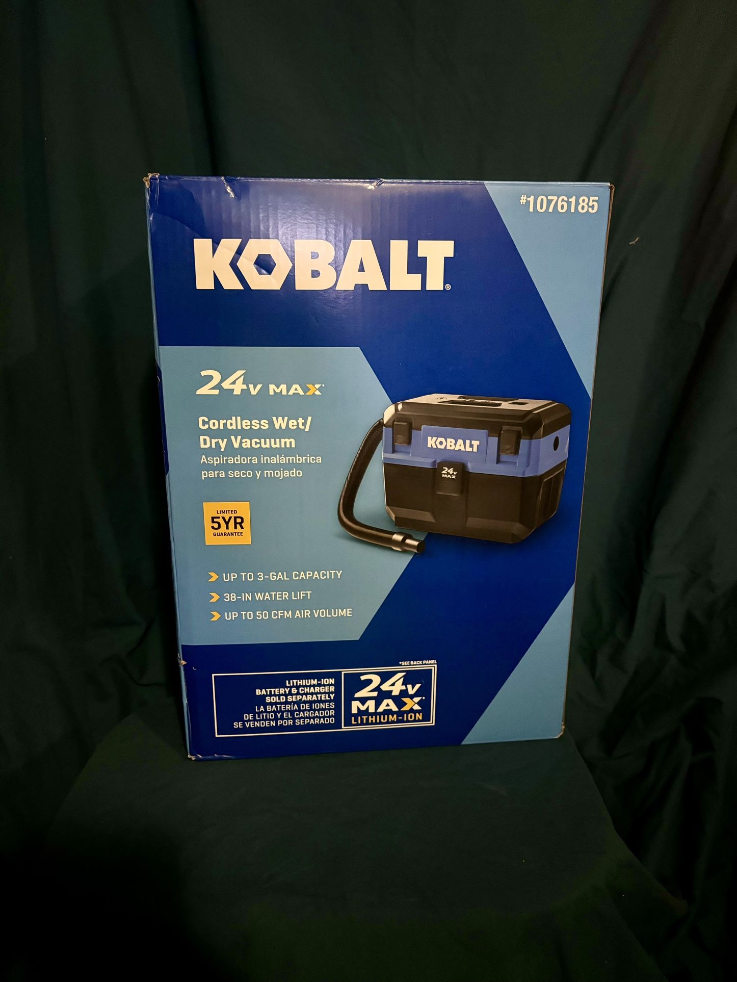 Kobalt 24-volt 3-Gallon 1-HP Cordless Wet/Dry Shop Vacuum with Accessories Included and Battery Not Included