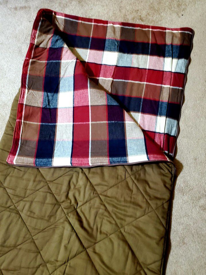 BOYS THICK FLANNEL LINED SLEEPING BAG 