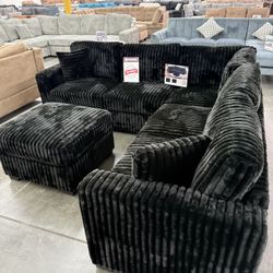 New Black Sectional 