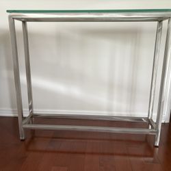 Crate and Barrel Era Glass Console Table