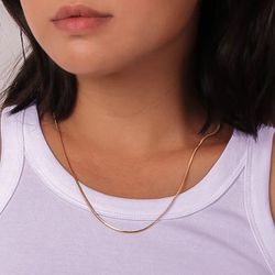 14k Gold Snake Chain, Necklace 18mm 1.5mm