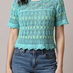 Janet Paris crochet top