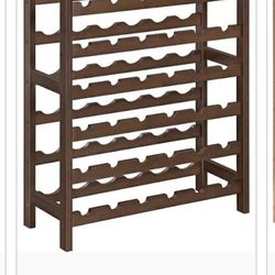 42 bottle wood wine rack in walnut color brand new $55
