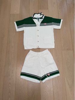 Casablanca Black knitted shorts and shirt set