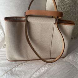 Hermes Toile OfficerCabag Elan  Canvas Tote 