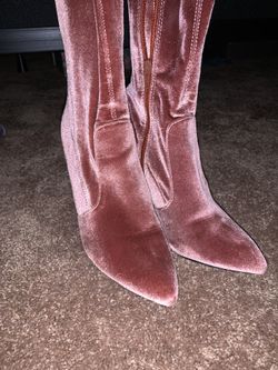 Steve Madden Pink Suede Over The Knee Boots
