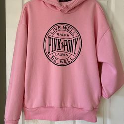 Ralph Lauren Pink Pony Logo Fleece Hoodie - Women’s - Size Large - New 