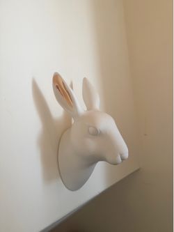 White rabbit wall art ornament