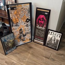 Framed Frank Zappa posters 