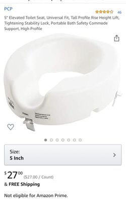 PCP 3.9 out of 5 stars 46 Reviews 5" Elevated Toilet Seat, Universal Fit, Tall Profile Rise Height Lift, Tightening Stability Lock, Portable Bath Sa