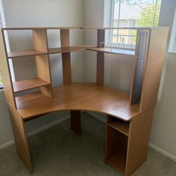 Corner Computer Desk with Hutch & Storage – $60 OBO