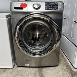 front load samsung washer in grey