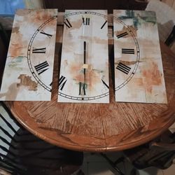 Gilded Daydreams' Modern 3-Panel Wall Clock for Home Decor, Bedroom, Bathroom, Office, Living Room