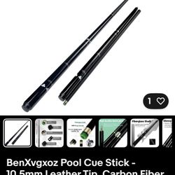 Carbon Fiber Pool Cue Stick 10.5mm Leather Tip