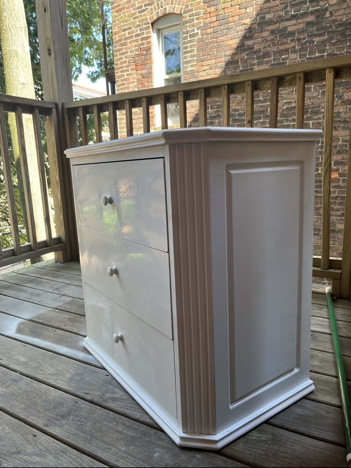 White Full Wood Dresser