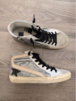 Golden Goose Slide High Top Sneakers Sparkly Camo Size 37. Like New!
