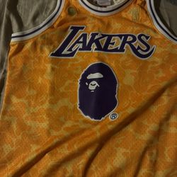BAPE X Mitchell & Ness LA Lakers ABC Basketball Swingman Jersey 