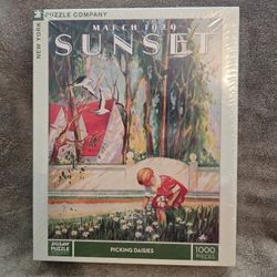 Sunset "Picking Daisies" Jigsaw Puzzle