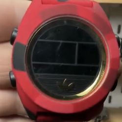 ADIDAS ADH2990 BLACK DIGITAL DIAL RED CAMO STRAP MENS WATCH 