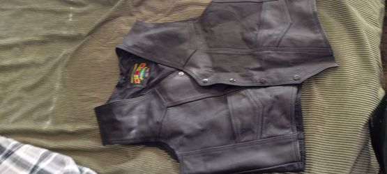 Old School 100 percent PLG leather XL button up biker jacket