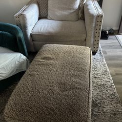 Tan/Beige Loveseat & Ottoman