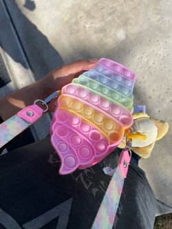 Rainbow Pop It Silicone Crossbody Purse