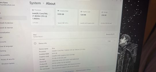 Microsoft surface book 2