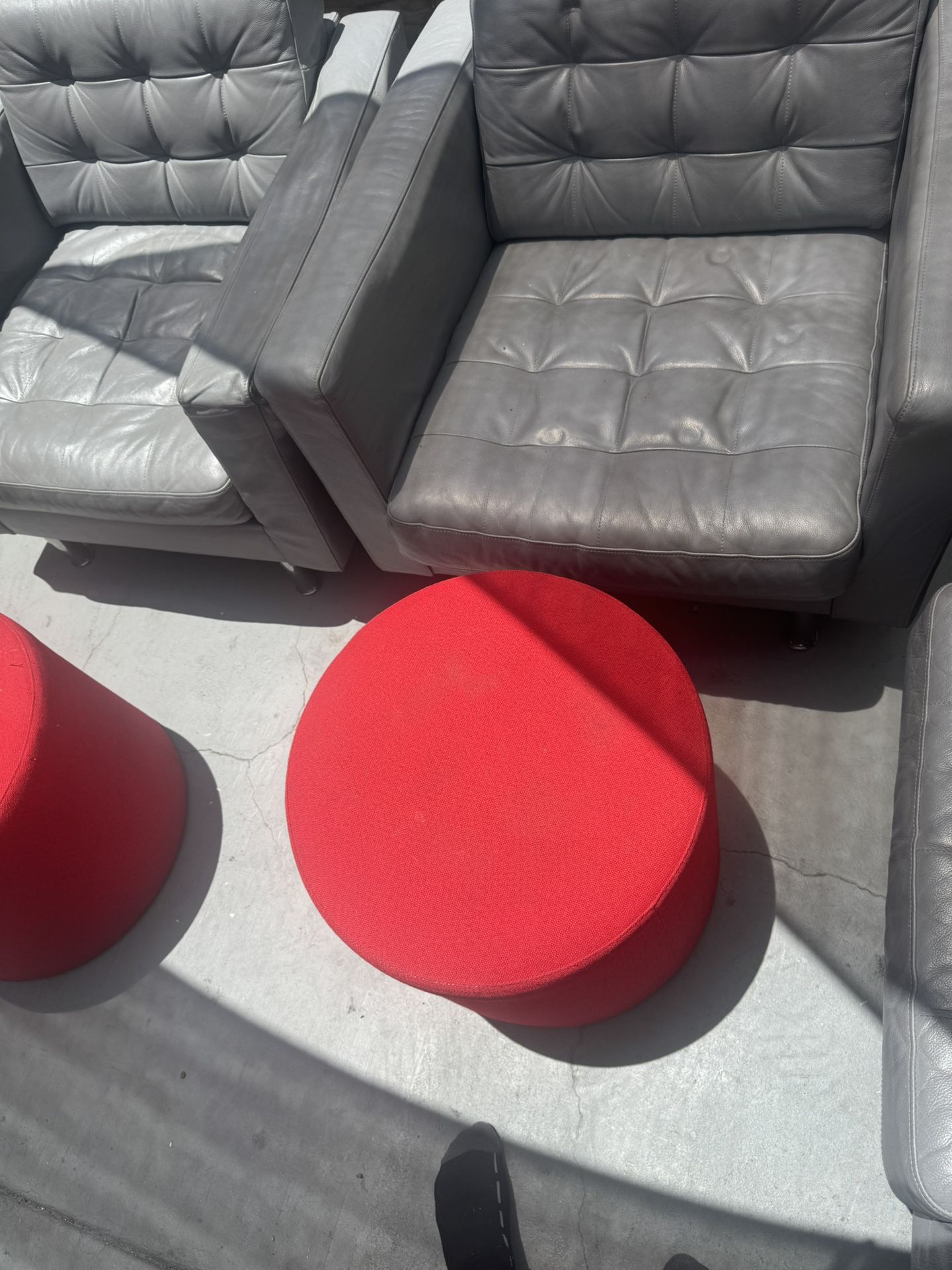 IKEA Leather Chairs Sofa
