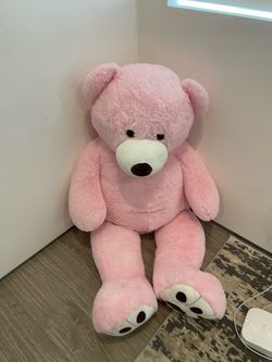 Large pink teddy bear