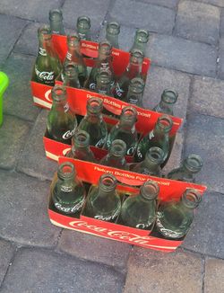 Coke glass bottles (24 total)