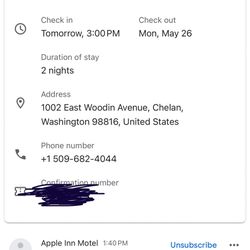 Reservation for Sale – Apple Inn Motel, Chelan (Due to Emergency)