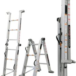 MURPHY LADDER 7 ft. Height 10 ft. Reach Aluminum Fully Compactable Multi-Position Ladder 375 lbs. Load Capacity Type IAA Duty Rating (Brand New)