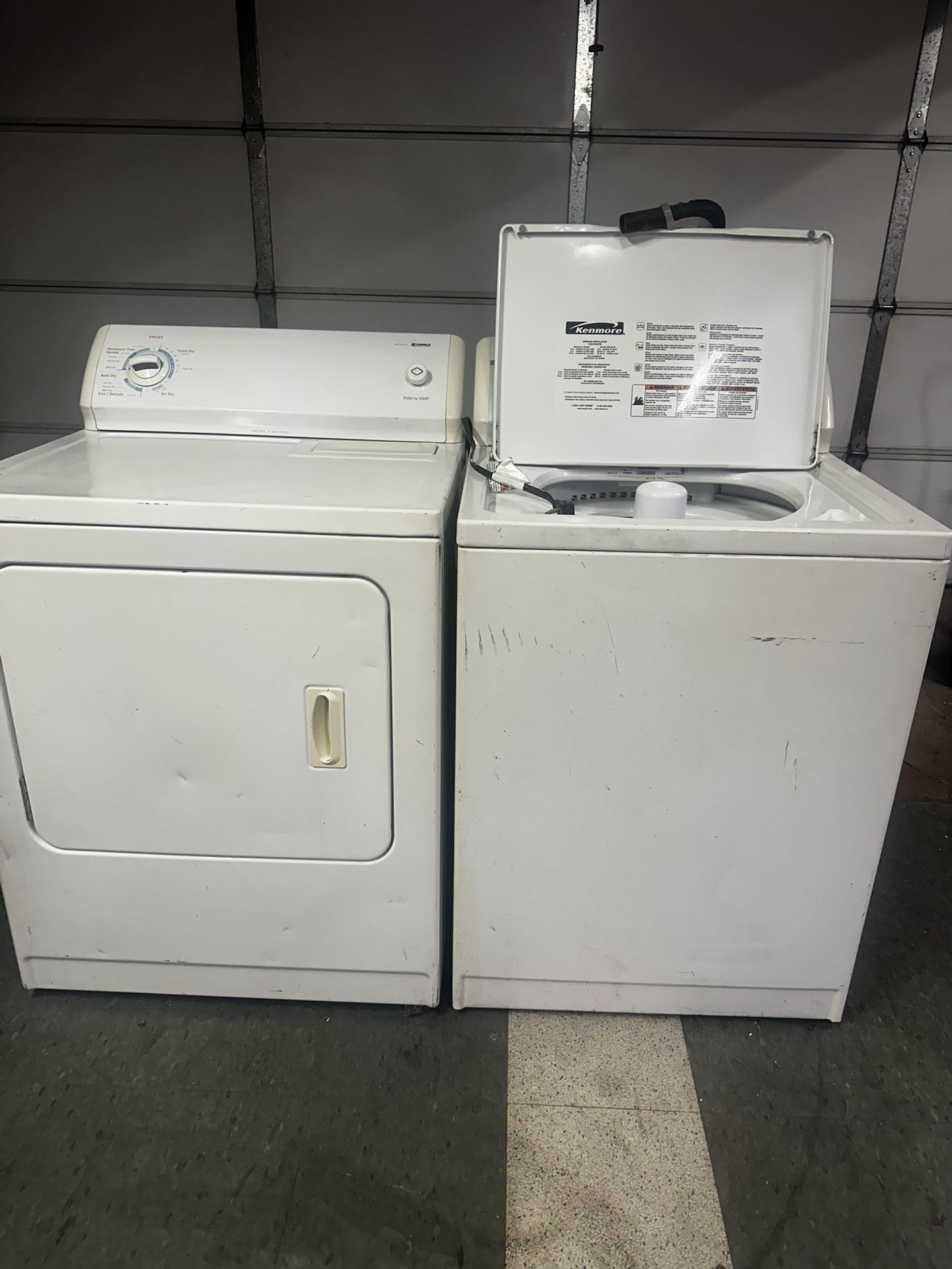 Kenmore electric washer and gas dryer set