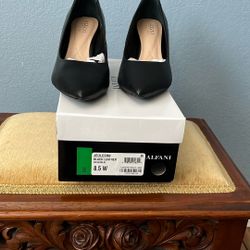 Black Leather High Heels 