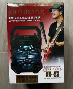 MUMBO 6,5 SANTANA PORTABLE KARAOKE SPEAKER WITH COLOR LIGHT EFFECTS & MIC