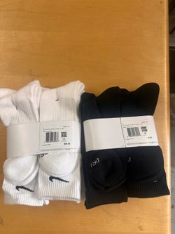 Nike socks black white size L large