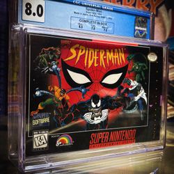 SPIDERMAN ANIMATED SERIES CGC GRADED (8.0) SUPER NINTENDO  1994