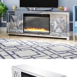 TV Stand With Electric Fireplace 
