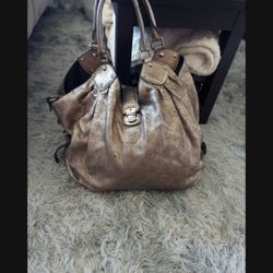 Louis Vuitton Metallic Mahina Silver Hobo Bag