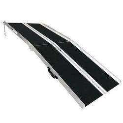 6 FT FOLDING PORTABLE LOADING WHEELCHAIR RAMP NON SKID TRACTION ALUMINIUM WITH HANDLE