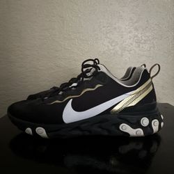 NIKE REACT ELEMENT 55 SE BLACK/WHITE-METALLIC GOLD