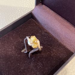 Vintage Double Tiger Eye Ring With Diamonds 