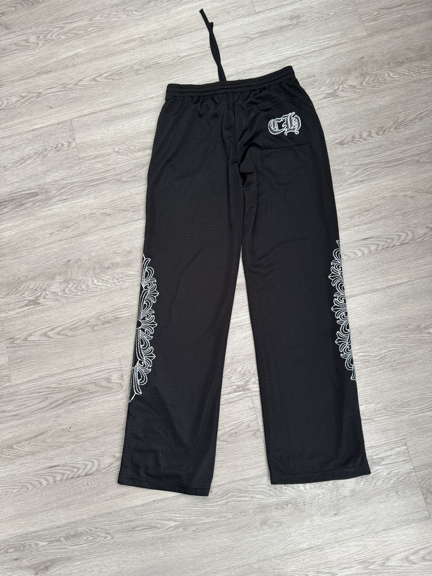 Chrome Hearts Black Mesh Jersey Pants